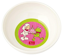 Melaminová miska pro děti růžovo - zelená - 0 ks
