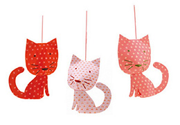 Papírové tvoření - dekorace k zavěšení Kočičky