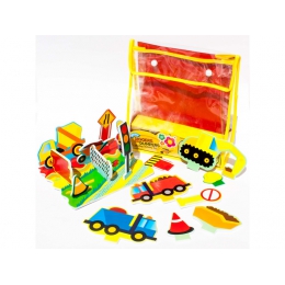 Pěnové samolepky - hračky do vany Stavební stroje - 0 ks