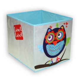 Úložný box na hračky Sova - modrá - 0 ks