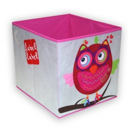 Úložný box na hračky Sova - růžová - 0 ks