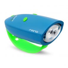 Mini hornit Zábavná houkačka - klakson a světlo na kolo NANO - modrá