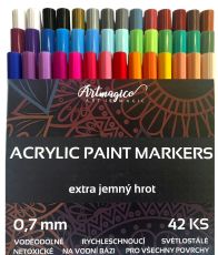 Artmagico Akrylové fixy Extra jemný hrot 0,7 mm - 42 barev