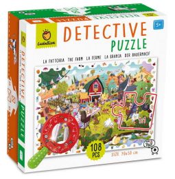 Detektivní puzzle s lupou Farma